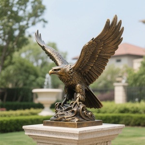 تمثال صقر برونزي مخصص كبير الحجم للحدائق الخارجية، منحوتة نسر طائر للديكور الديني في الحدائق، ماركة JZ - Product Image 6