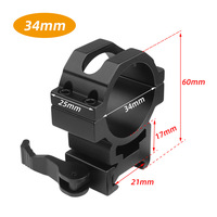 Support de lunette tactique en alliage d'aluminium 34 mm avec base 21 mm pour viseur laser, accessoire de chasse extérieur durable à dégagement rapide pour télescope