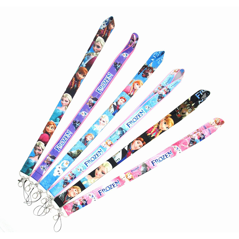 Wholesale Cute Cartoon Frozen Princess Anna Elsa Lanyards Anti-Lost Card Phone Accessories Lanyards Promotional Gift Lanyard