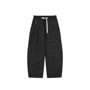 Pantalones de nailon 100% de pierna ancha Vintage ligeros, pantalones de trabajo con cinturón de cintura con logotipo personalizado, pantalones de chándal rectos de secado rápido para hombre - Product Image 6