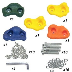 Puntos de Agarre de Plástico para Muro de Escalada Infantil, Equipo de Entrenamiento Sensorial para Interiores, 10x6.5, con Juego de Herrajes - Product Image 1