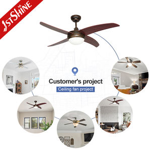 1stshine Style rétro 48 pouces lame MDF 6 vitesses télécommande DC Led ventilateur de plafond avec lumière - Product Image 5