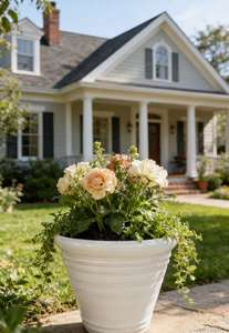 Glänzender Tiefblauer Gerippter Kunstharz-Blumentopf Großer Durchmesser Innen- und Außenbereich Garten-Pflanzgefäß für Stilvolle Wohnraumdekoration - Product Image 5