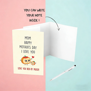 สุขสันต์วันแม่ การ์ดอวยพรแบบมีมสร้างสรรค์พร้อมคำอวยพรแบบโฮโมโฟนิก แสดงความขอบคุณ อบอุ่นใจในวันแม่ สำหรับพ่อแม่และลูกๆ - Product Image 2