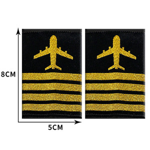 Professionelle Uniform Latten Fluglinienpilot Epaulets, Vier Latten Kapitän Schulter Platten Insignien-Schieber Cosplay Epaulettenschieber - Product Image 5