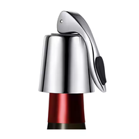 Bouchon de bouteille de vin en acier inoxydable argenté 6,5*4,5 cm avec silicone pour conserver le vin frais, pour la marque russe Abbey's Sons of Liberty