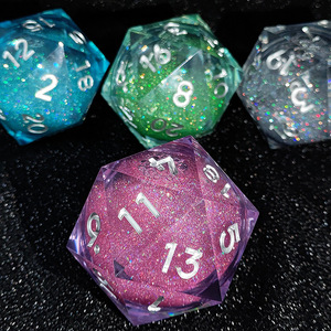 Ensemble de dés D20 à cœur liquide <span class=keywords><strong>super</strong></span> grand de 55 mm, dés polyédriques à <span class=keywords><strong>20</strong></span> faces en acrylique à bords pour les joueurs de DND - Product Image 3