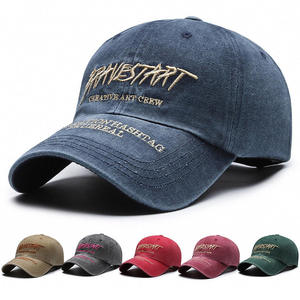 WOWEI Washed 3D Embroidered Printed Baseball Hat Custom Logo Washed Cotton Embroidered Logo Custom Dad Hat