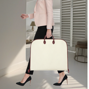 High Quality Garment Bag 600D Oxford with Leather <b>Cover</b> Travel Suit Dust <b>Cover</b> Foldable <b>Clothes</b> <b>Cover</b> Dress Suit Bag - Product Image 3
