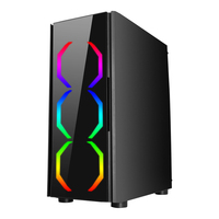 AntarcChill RGB Gamer with Tempered Glass Gamers Pc Desktop Casing Boitier Pc Ce Stock Plastic Clear Plastic Computer Case ATX