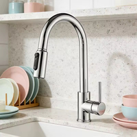 Robinet de cuisine moderne 3 en 1 avec douchette extractible, filtre purificateur d'eau, mitigeur en acier inoxydable 304 avec cartouche céramique