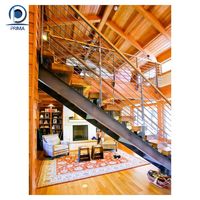 Kit d'escalier en colimaçon pour villa, escalier en colimaçon rond en acier et bois pour grenier, escalier en colimaçon à colonne centrale