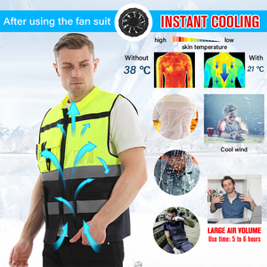 Two Color High Quality Evaporative Body Outdoor Work Battery Powered <strong>Hi-vis</strong> Cooling Gel Reflective Safety <strong>Vest</strong> for Men - Product Image 3