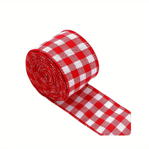Aksesori pita busur Natal beludru merah dengan pita dekorasi tepi emas - Product Image 6