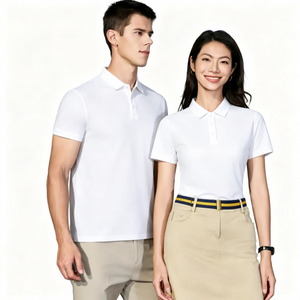 Polo de Punto de Manga Corta para Hombre, Color Negro, Corte Regular, Transpirable, de Algodón, Estilo Casual - Product Image 2
