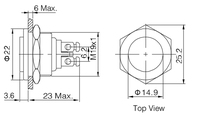 Interrupteur de lumière à bouton-poussoir unique ONPOW 19mm (GQ19SPH-10/S) CE, RoHS