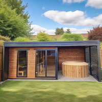 Sauna électrique moderne en bois massif combiné avec baignoire et spa extérieur, conteneur de sauna pour utilisation en parc