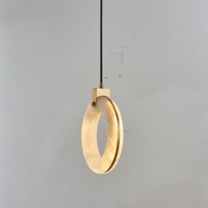 <span class=keywords><strong>Lampe</strong></span> suspendue LED moderne minimaliste en albâtre naturel, luxe, laiton doré, pour chambre à coucher - Product Image 2