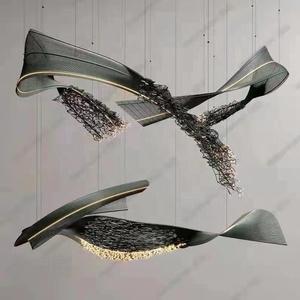 Lustre sur mesure pour hall d'hôtel, salle de banquet et chambre d'exposition à Guangzhou – Décoration artistique et modélisation personnalisée - Product Image 3