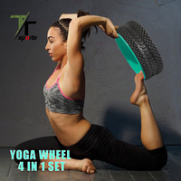 Juego de 3 Ruedas de Yoga de EVA Ecológicas para Gimnasio, Personalizadas y de Venta Caliente, para Aliviar el Dolor de Espalda, Rueda de Yoga 4 en 1, Equipo de Gimnasio
