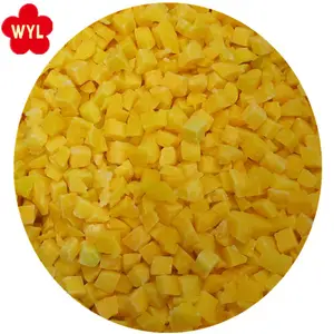 New crop frozen fruit IQF frozen yellow peach dadi 10mm cubes golden crown variety China export