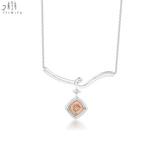 Latest Wholesale Products Shiny Exquisite Pink Diamond <b>Necklace</b> Jewelry 18K Solid Gold Real Natural Diamonds Pendant <b>Necklace</b> - Product Image 2