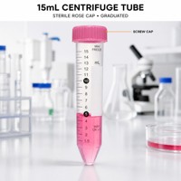 Tube à centrifuger stérile jetable en plastique de 15 ml, série Rose, pour laboratoire, emballé sous sachet scellé, vente en gros