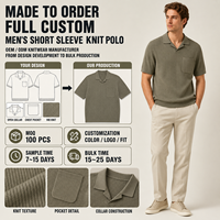 Polo en tricot côtelé à manches courtes pour homme, col ouvert, poche poitrine, personnalisable, fabriqué en usine OEM