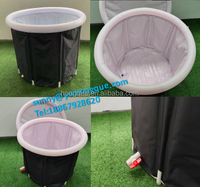 Baignoire pliable écologique noire de 75 cm x 80 cm pour adultes, pour bain de glace ou bain chaud