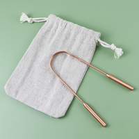 Nettoyeur et gratte-langue en cuivre pur en forme de U, avec impression laser, en acier inoxydable durable, pour usage domestique, OEM ODM