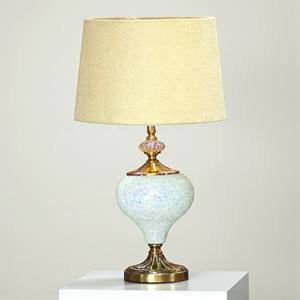 โคมไฟตั้งโต๊ะไฟฟ้าแบบทันสมัยทันสมัยโคมไฟคู่ไฟ LED แบบทำด้วยมือทำจากแก้วสีขาวงานโมเสกศิลปะแบบกำหนดเอง - Product Image 4