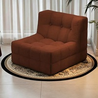 Canapé modulaire simple compressé sous vide, en velours côtelé gaufré et capitonné, fauteuil de sol paresseux sans cadre en éponge pour salon