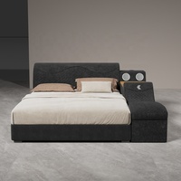 King-Size Luxus-Stoffbett mit USB HD-Projektor Modernes Design Drehfunktion Multifunktionales Klappbares Sofabett Maßgefertigt