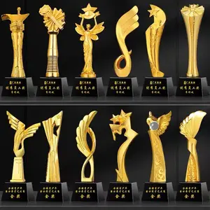 Custom Souvenirs Gift Memento Metal Crafts Award Cup 3d Golden Crystal Cube Plaque Trophy