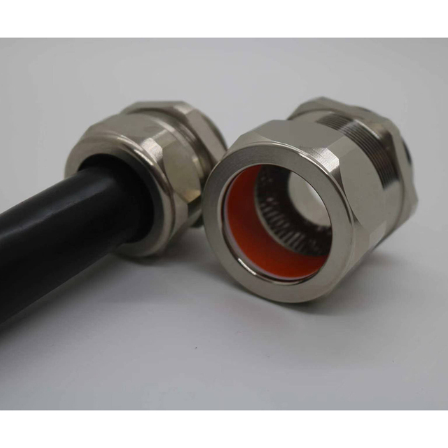 Nickel Plated Brass EMC Shielded Low Voltage IP68 Cable Gland for Power Cable Management (M16-M50)