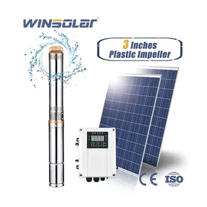 WINSOLAR pompa air 150 meter 1500W 2HP Dc, sistem pompa air lubang bor dalam tenaga surya untuk irigasi pertanian