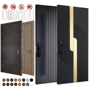 Fabricant chinois de premier plan, porte pivotante extérieure moderne en aluminium coulé sur mesure pour appartement, grande taille, avec fonction antivol - Product Image 4