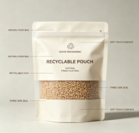 Sachet Doypack refermable personnalisé avec fenêtre transparente de qualité alimentaire pour l'emballage de fruits secs, noix, snacks et bonbons
