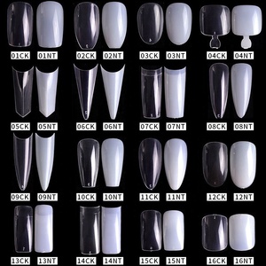 500 pièces/sac Capsules d'ongles artificielles en acrylique de style français, capsules d'ongles artificielles à couverture complète, pointes d'ongles en forme de cercueil, doigts, 10 tailles - Product Image 2