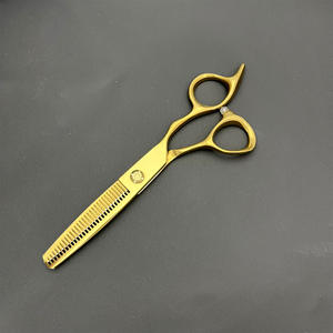 Ciseaux à cheveux professionnels dorés 6.0 pouces, ciseaux à effiler en acier inoxydable pour droitiers, usage esthétique, personnalisation de marque possible - Product Image 4