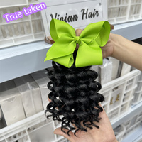 Extensions de Cheveux Synthétiques Frisés pour Enfants en Gros, 6, 8, 10 Pouces, Postiches de Queue de Cheval avec Élastique