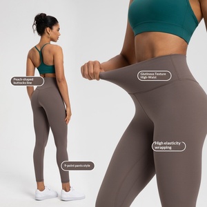Pantalones de yoga sólidos Athena Lulu <span class=keywords><strong>GELI</strong></span> para mujer, de nailon 66, sensación ligera, cintura alta, secado rápido, longitud completa, efecto moldeador, deportivos - Product Image 2