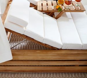 سرير كابانا فاخر من خشب الساج سرير نهاري خارجي مع مظلة - Product Image 3