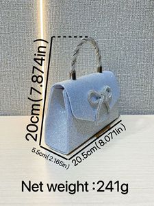 High-end PVC <b>Square</b> Bag Magnetic Closure Single Handle European American Fashion Design Bow Chain Polyester Tanjing - Product Image 5