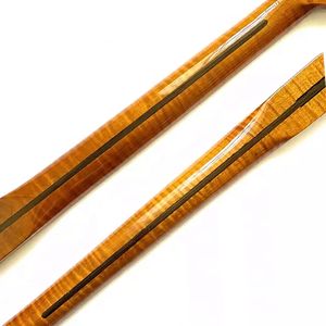 Mástil de Guitarra de Arce Flameado Tostado de 22 Trastes y 25.5 Pulgadas con Acabado Brillante Personalizado para Guitarras Estilo ST, Gran Venta - Product Image 6