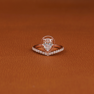 Lujoso anillo de compromiso de diamante de corte de pera Original 925 plata esterlina una piedra promesa Moissanite anillo de diamantes - Product Image 1