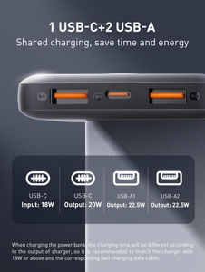 LDNIO PQ10 Mini Banco de Energía de Carga Rápida para Exteriores para Cargador de Portátil, el Mejor Banco de Energía Portátil Pequeño USB de Plástico de 10000 mAh Gris de 10 W - Product Image 3