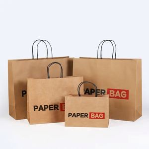 Bolsa de Papel Kraft Reciclado Impresa Personalizada al por Mayor con su Propio Logotipo - Product Image 3