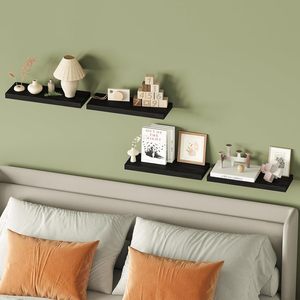 Étagères murales flottantes robustes <span class=keywords><strong>en</strong></span> <span class=keywords><strong>bois</strong></span> pour cuisine, <span class=keywords><strong>salle</strong></span> <span class=keywords><strong>de</strong></span> <span class=keywords><strong>bain</strong></span>, salon, support d'étagère gain <span class=keywords><strong>de</strong></span> place - Product Image 6