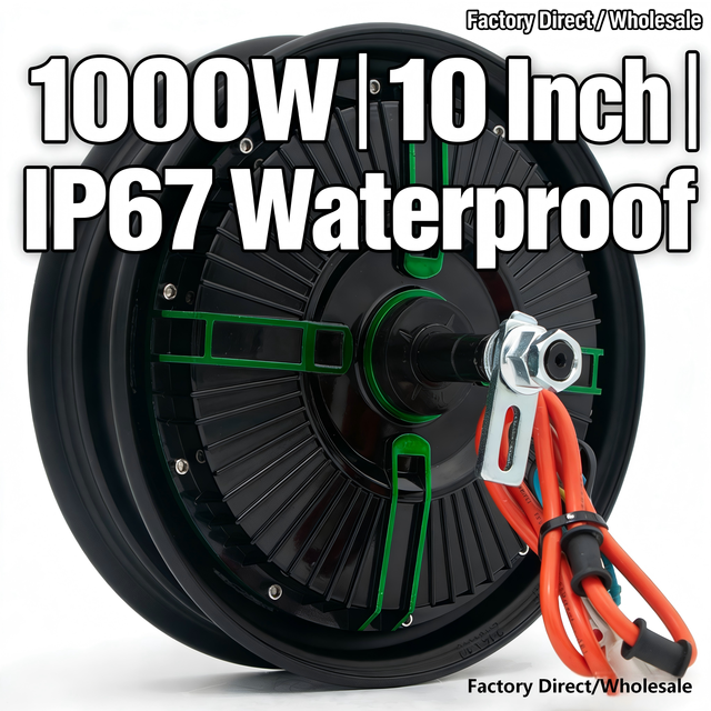 1000W 10 Inch Brushless Hub Motor IP67 Waterproof for Electric Motorcycle Scooter Factory Direct